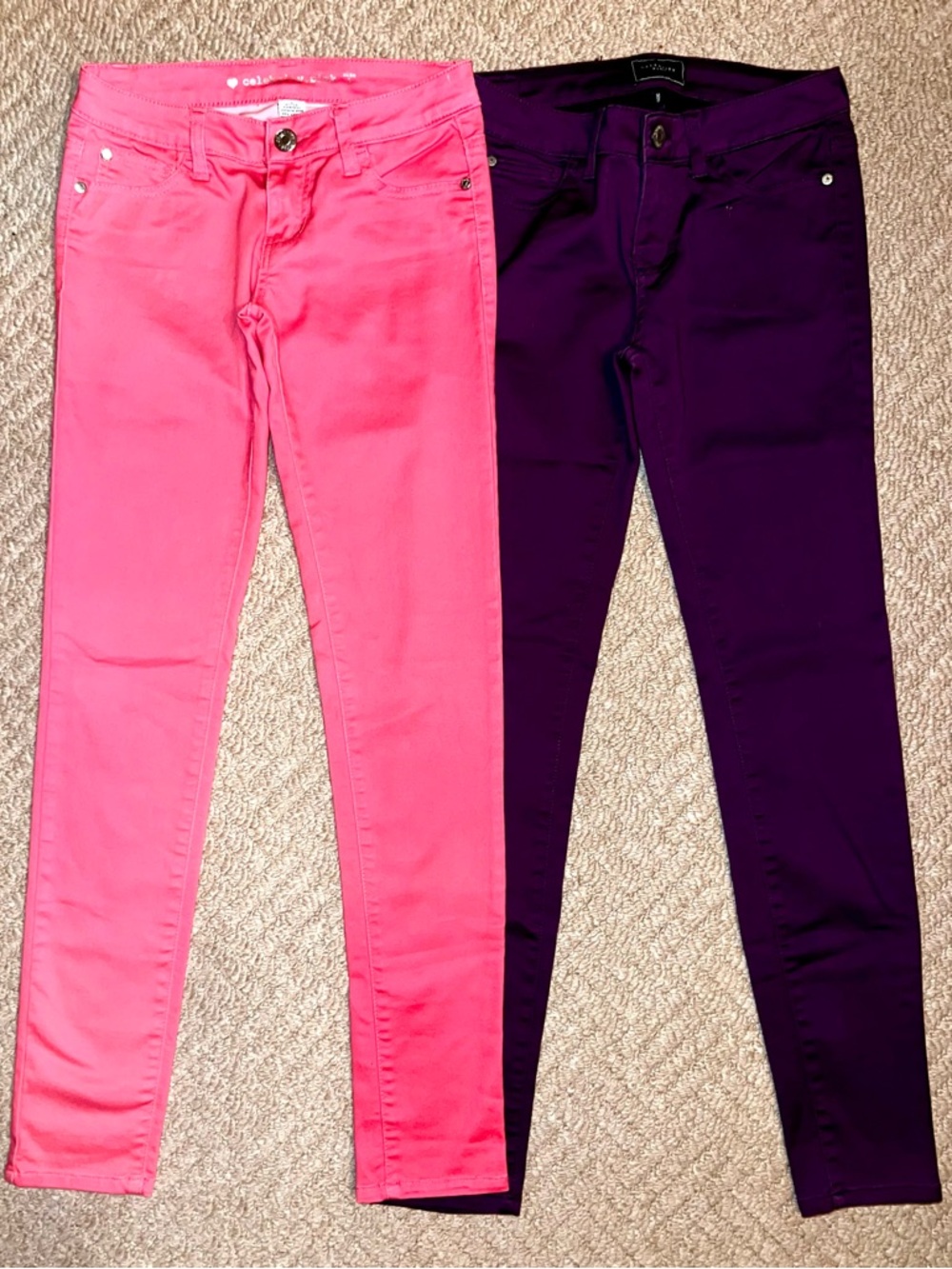 Celebrity Pink Skinny Stretch Pants - Pink & Purple Size 1